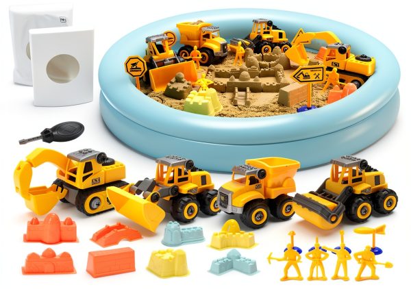 YIDESTARS Sand Playset 4 Vehicle Construction Kids-6