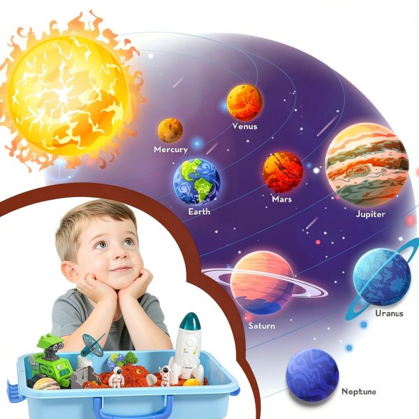 Outer Space Toys Sensory Bin by KNASON for Kids-5
